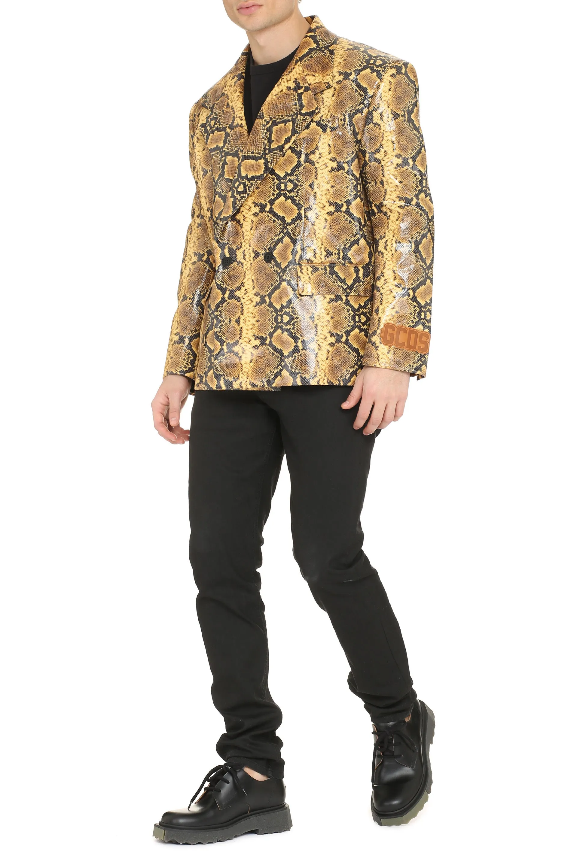 Printed double-breasted jacket