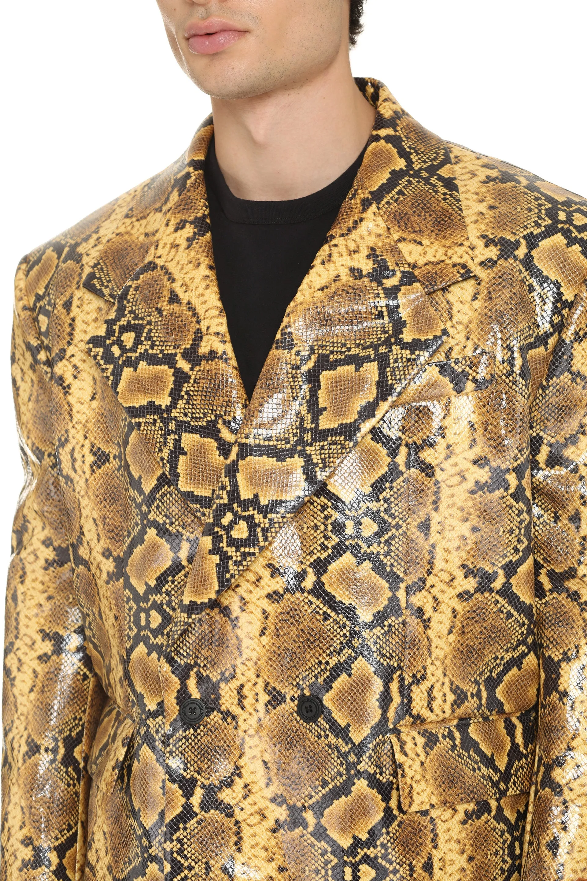 Printed double-breasted jacket