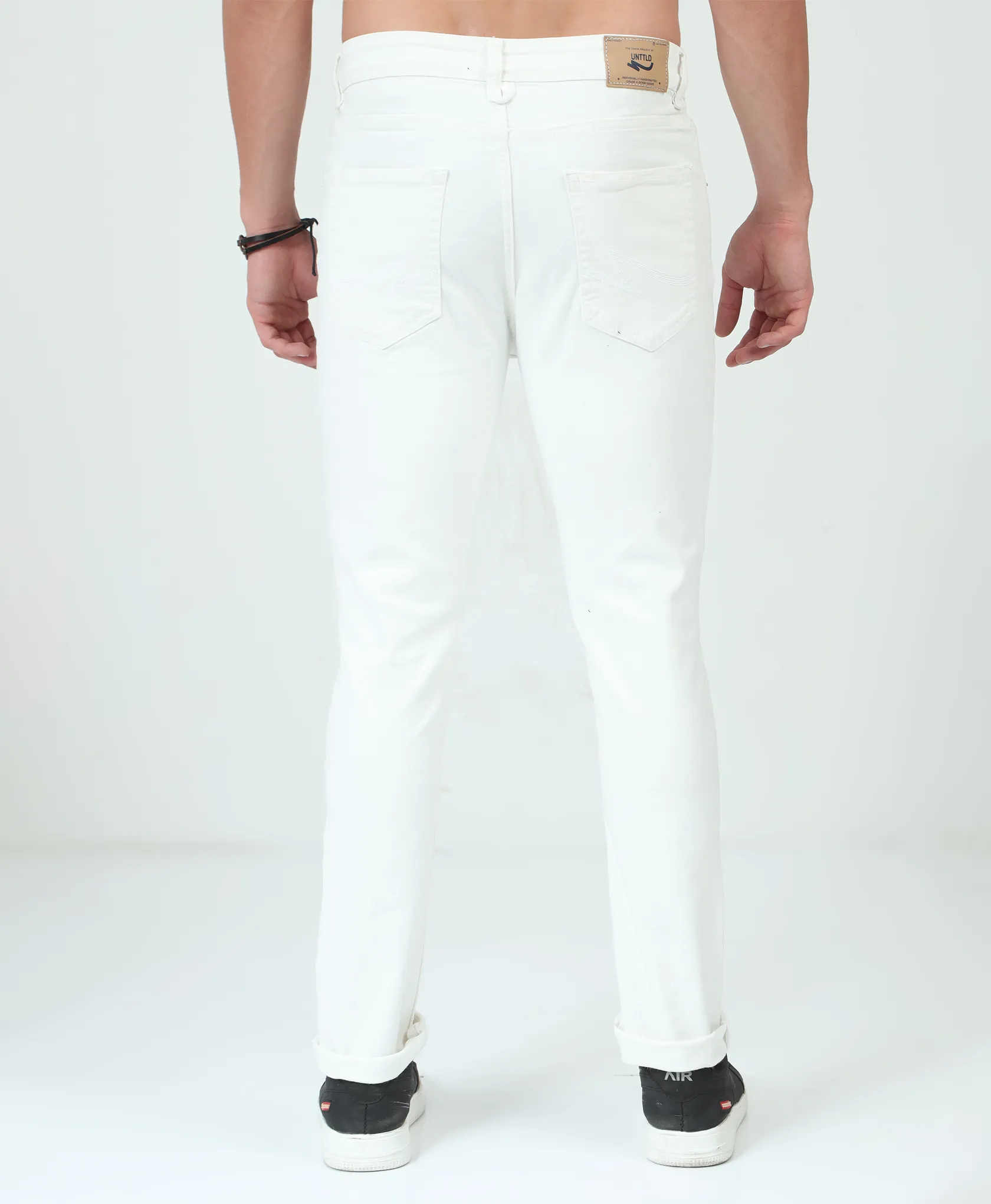 Printed White Slim-fit Jeans
