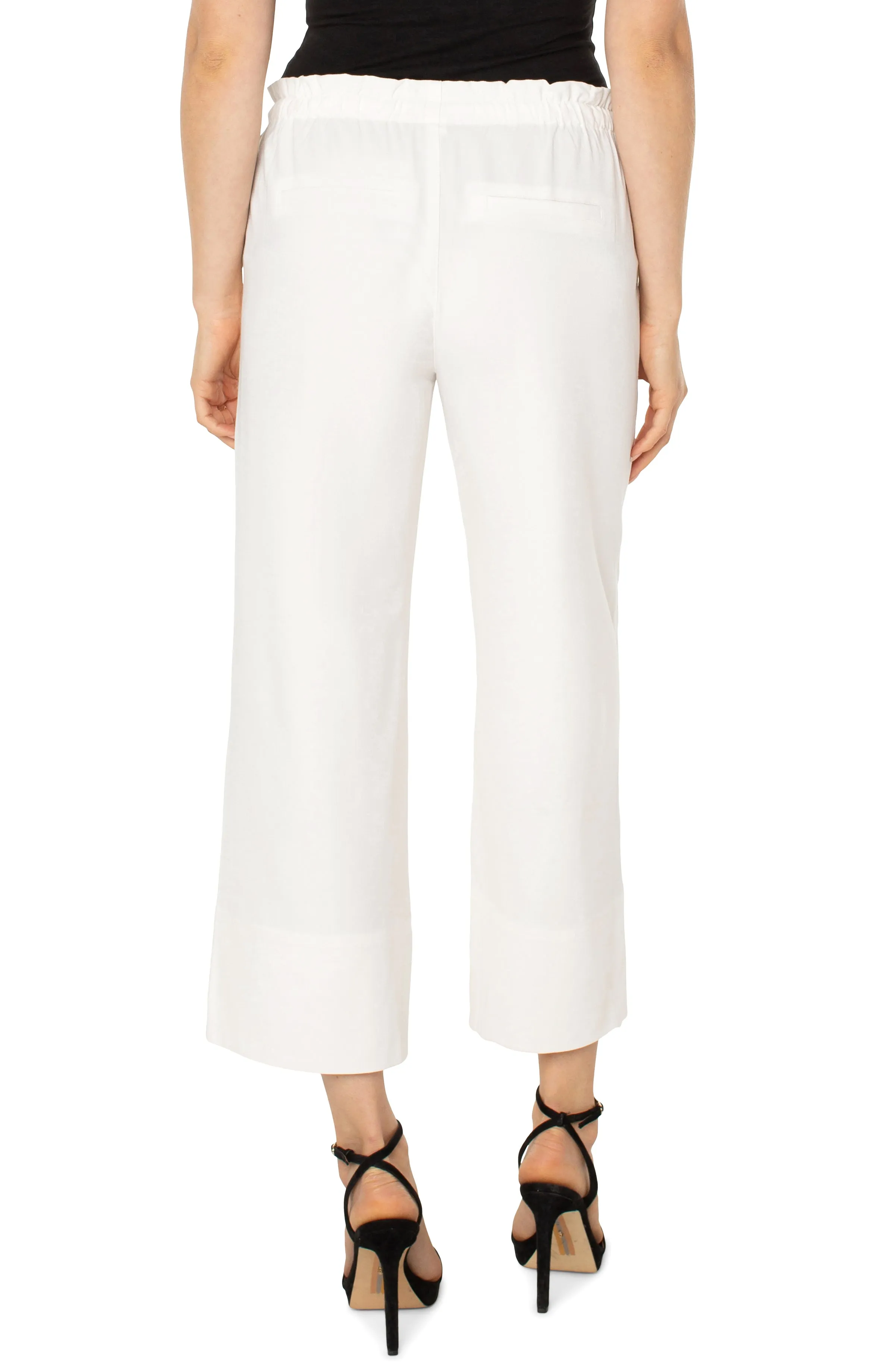 Pull On Tie Waist Wide Leg