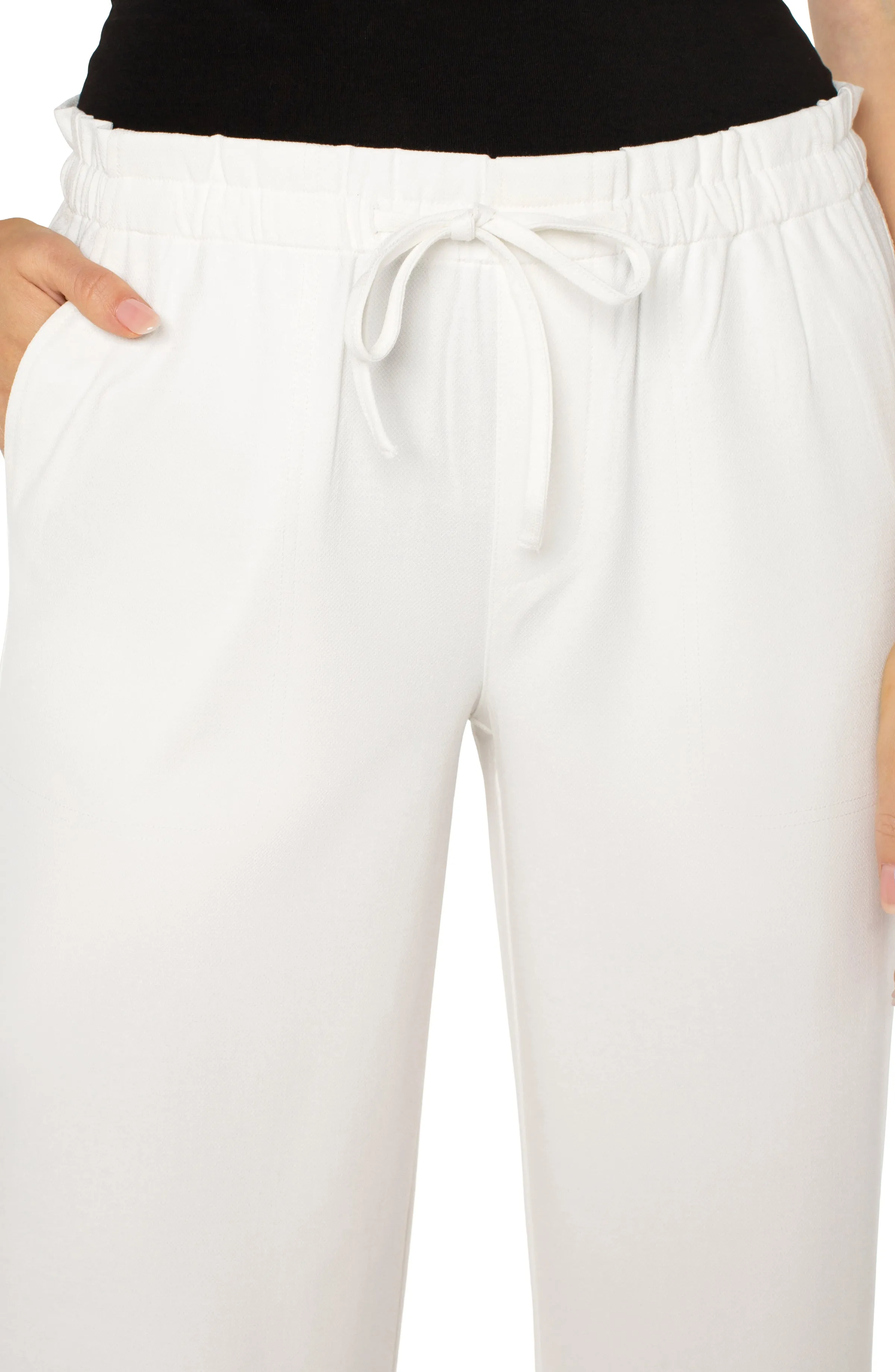 Pull On Tie Waist Wide Leg