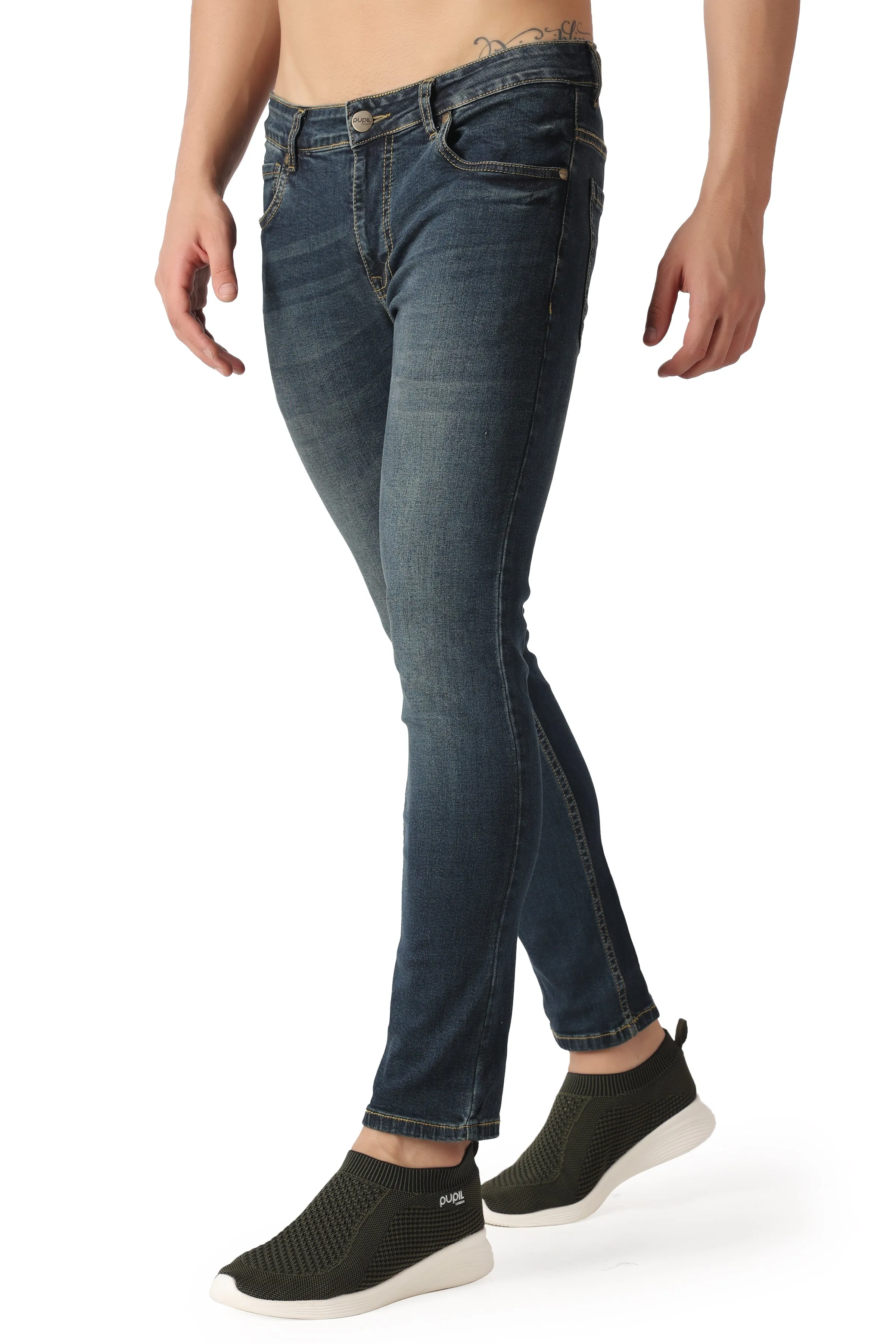 Pupil London Dark Blue Skinny Fit Jeans