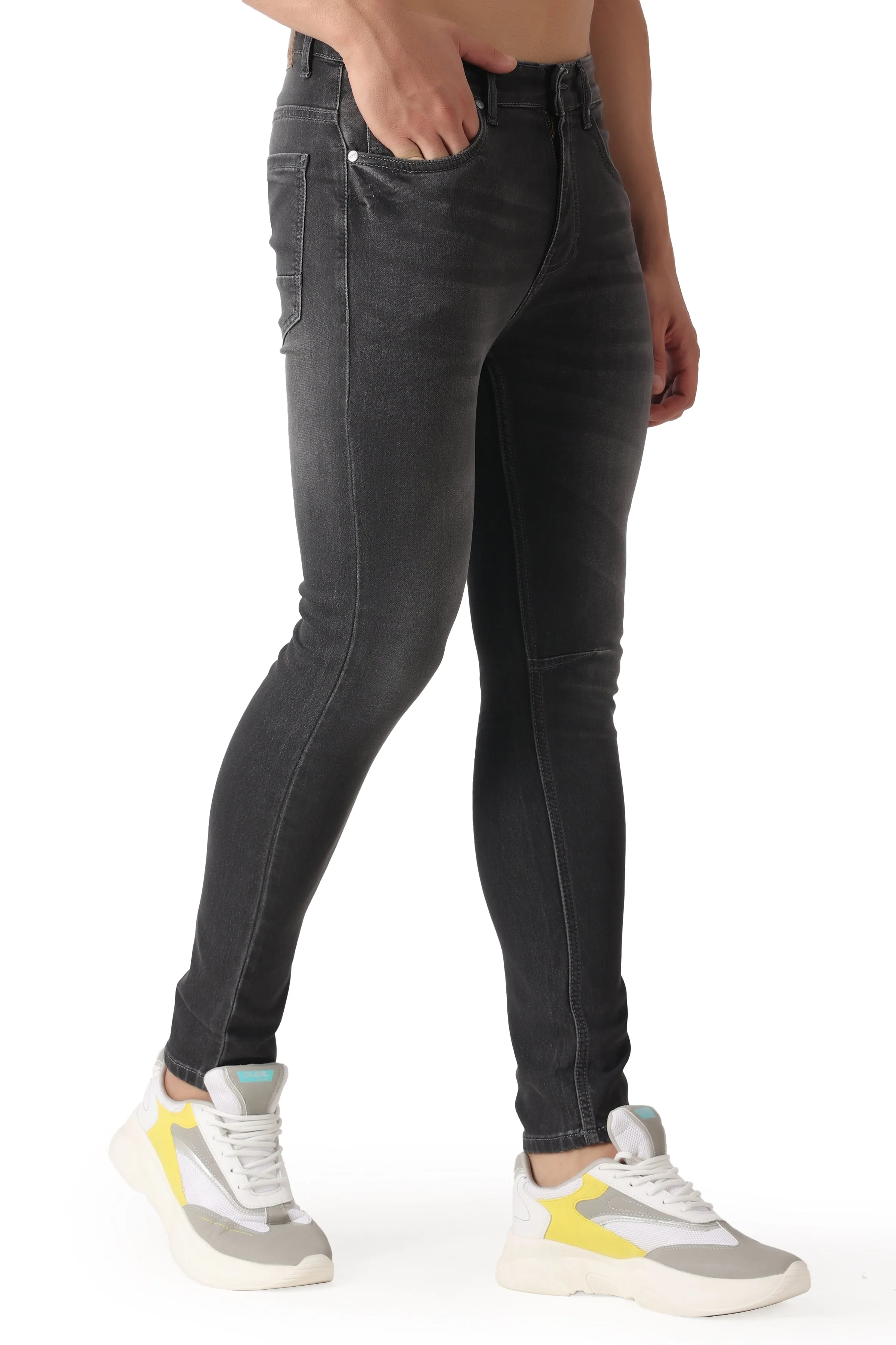 Pupil London Dark Grey Tapered Fit Jeans