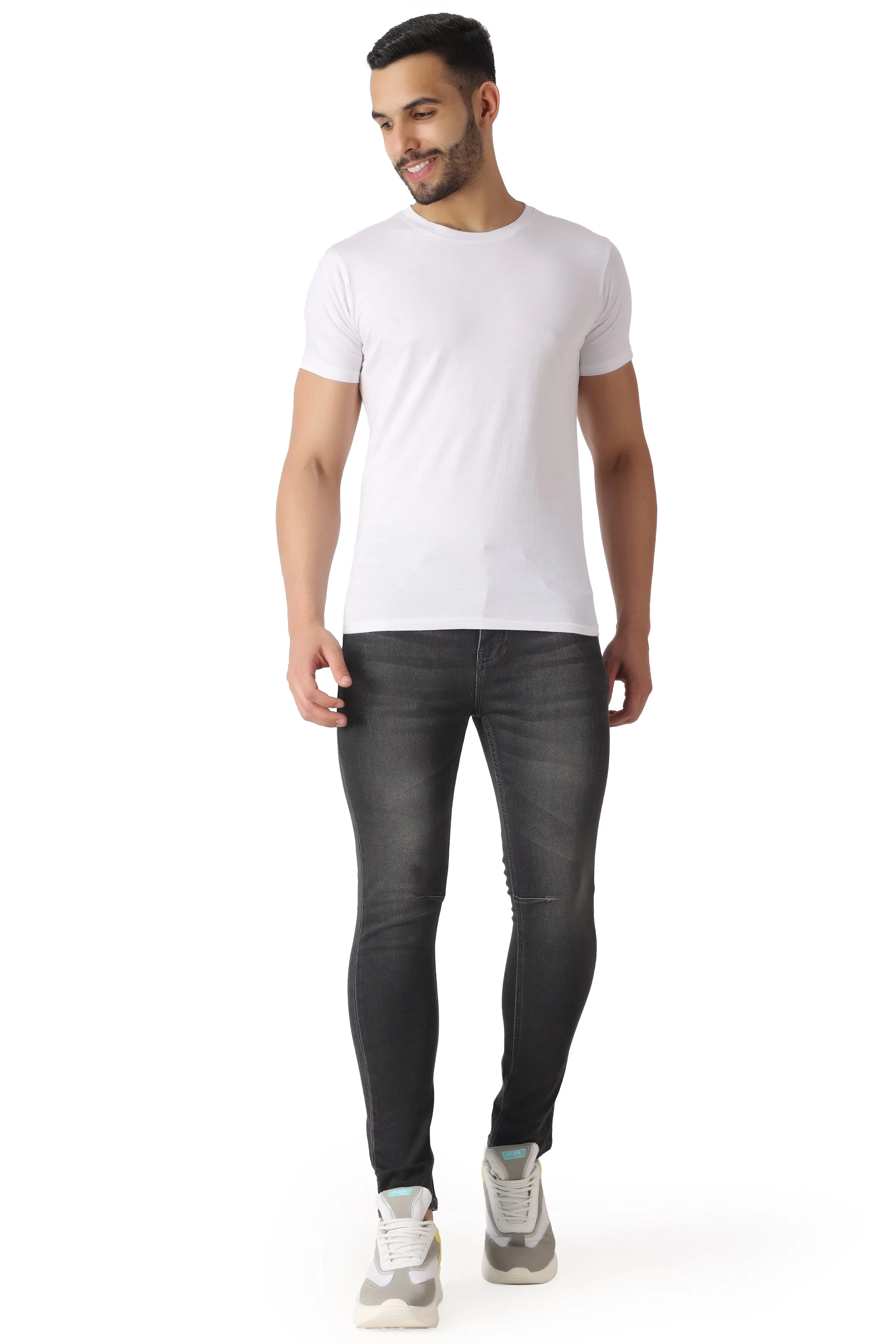 Pupil London Dark Grey Tapered Fit Jeans