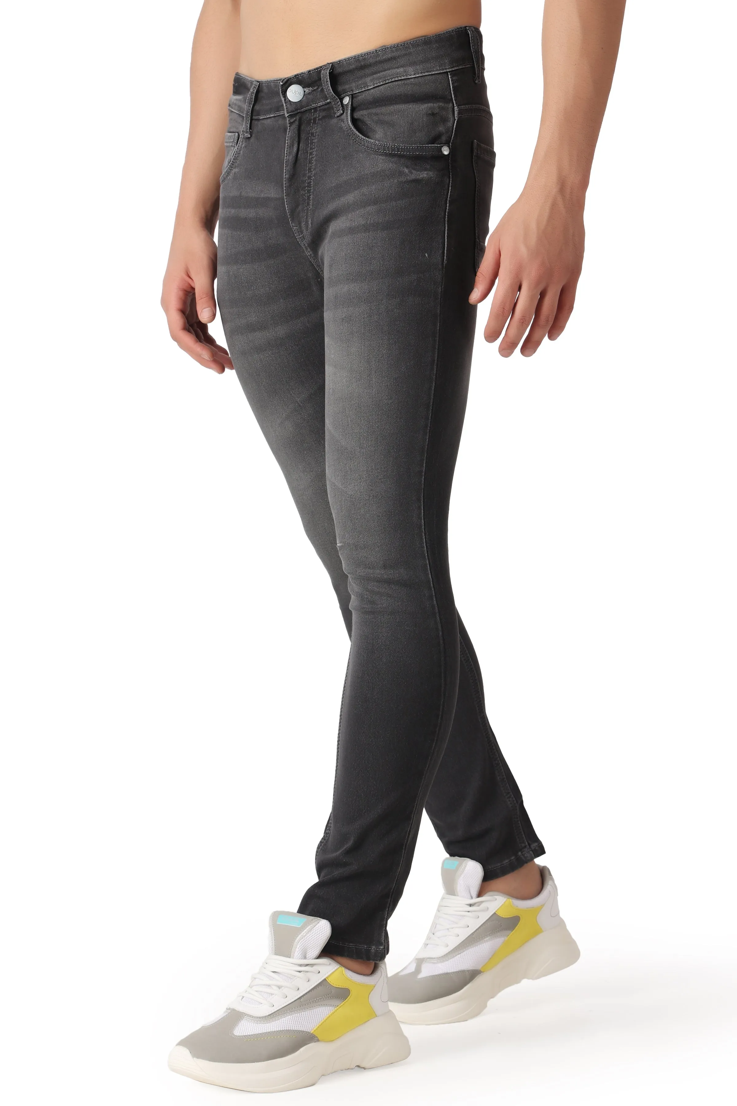 Pupil London Dark Grey Tapered Fit Jeans
