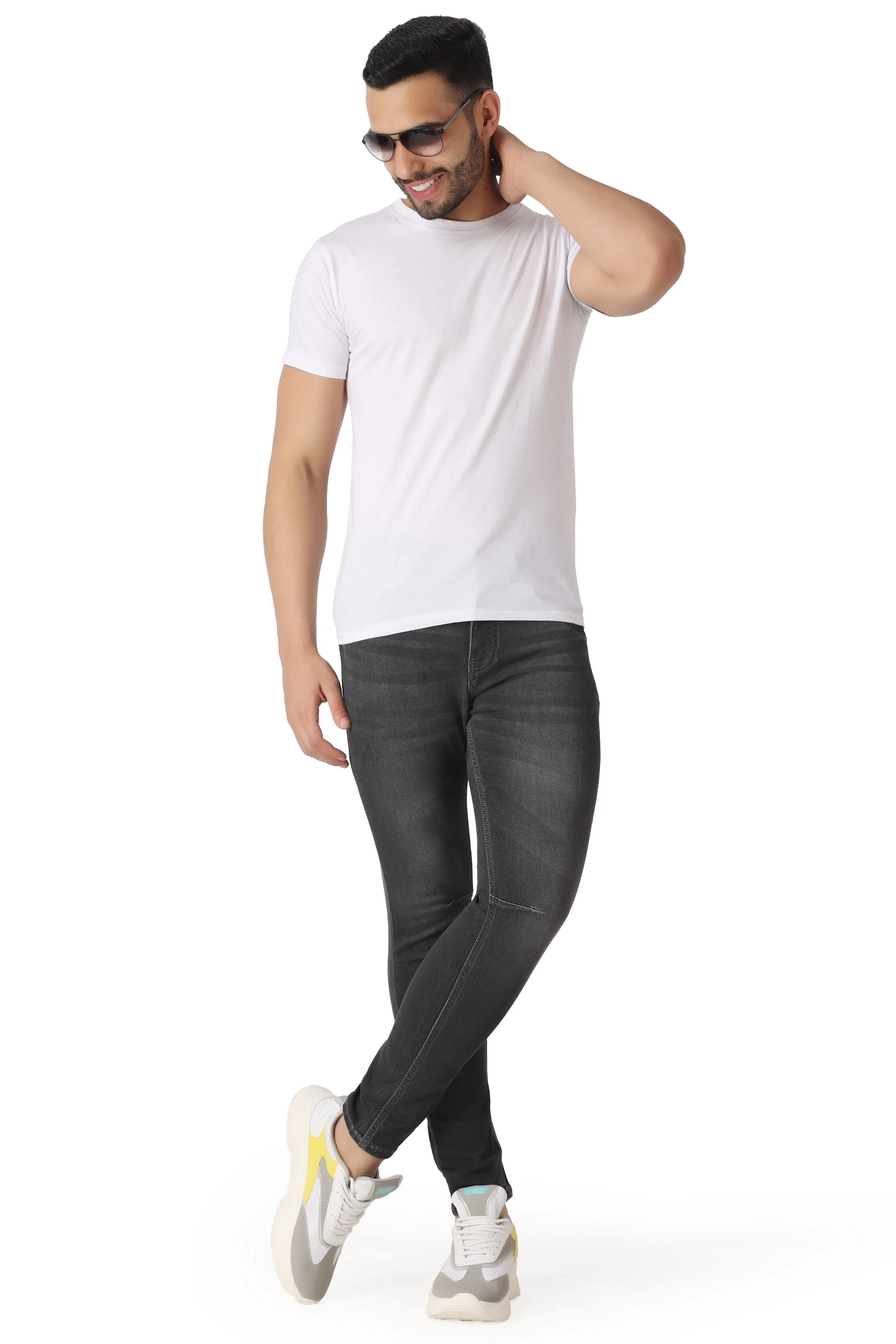 Pupil London Dark Grey Tapered Fit Jeans
