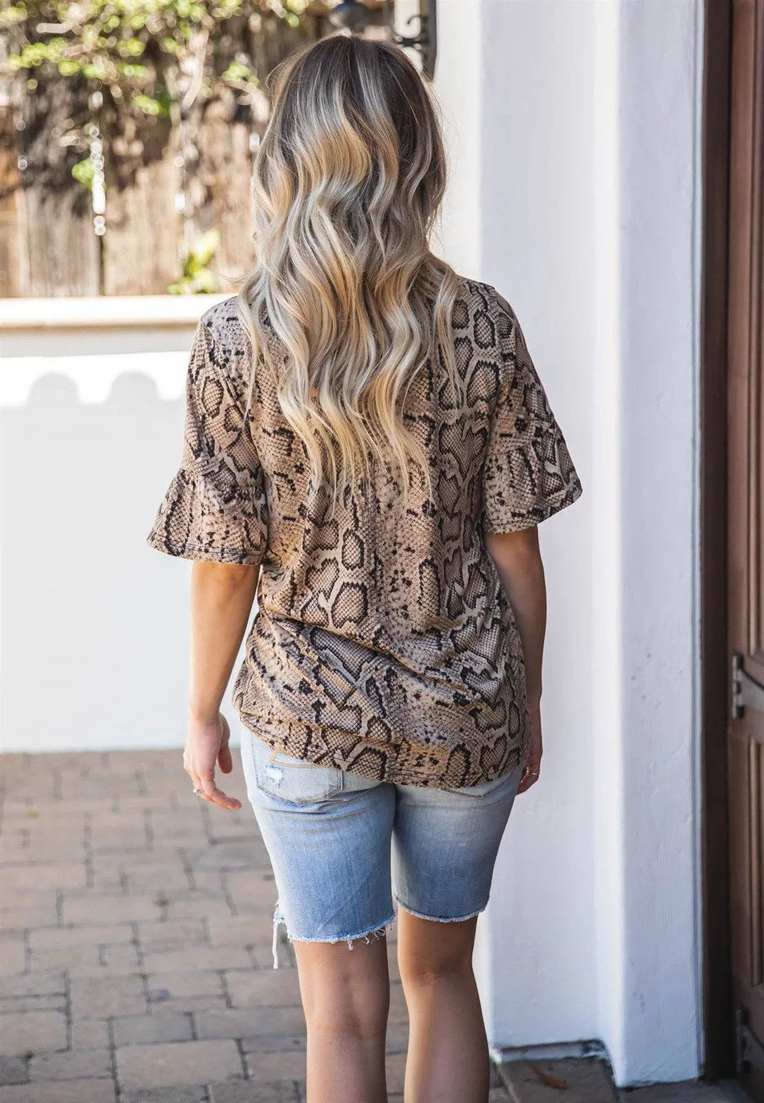 Python Flare Sleeve Top