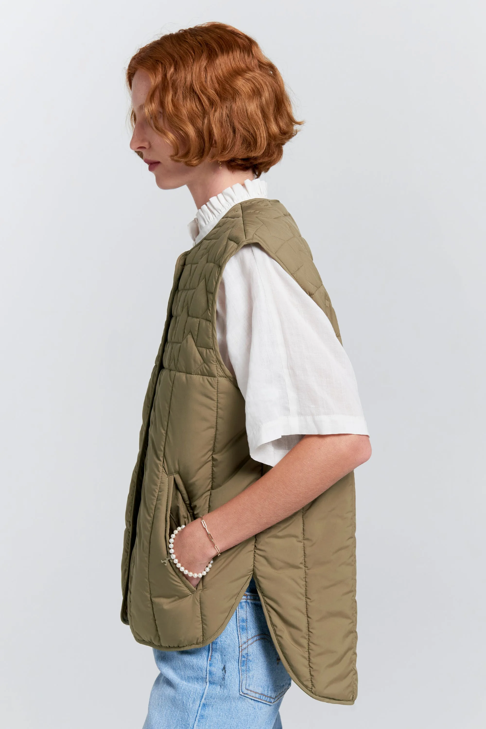 Quilted Voyager Vest Herb Green