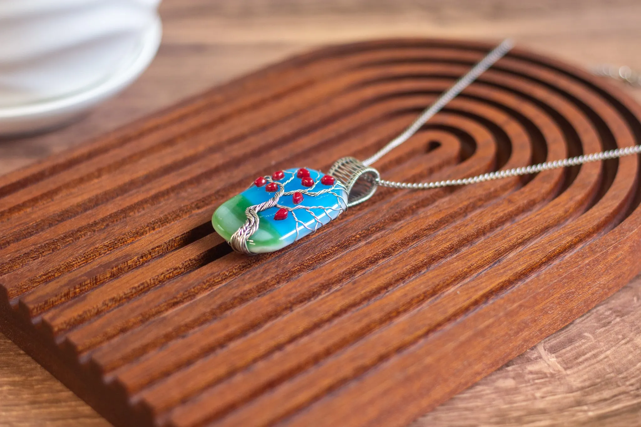 "Leaves of Fall" Sterling Silver Tree of Life Pendant
