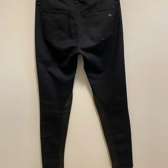 Rag &amp; Bone Jeans Midnight Blue Jodhpur Skinny Jeans with Lambskin detail on legs