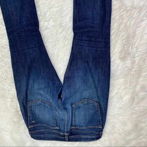 rag &amp; bone Women's Dre Slim Boyfriend Jeans Blue Size 26 Raw Hem Casual