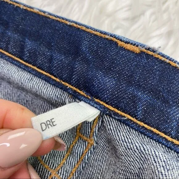 rag &amp; bone Women's Dre Slim Boyfriend Jeans Blue Size 26 Raw Hem Casual