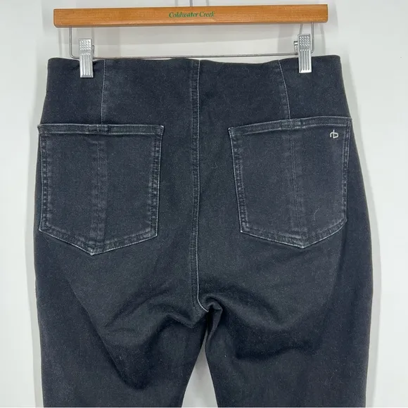 Rag and Bone Black Nina High Rise Pull On Jeans in Clean Dorset