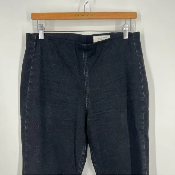 Rag and Bone Black Nina High Rise Pull On Jeans in Clean Dorset