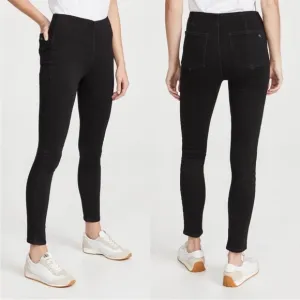 Rag and Bone Black Nina High Rise Pull On Jeans in Clean Dorset