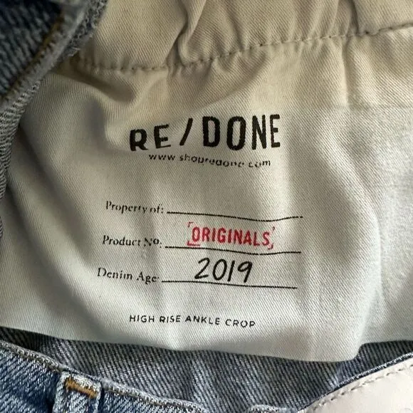 Re/Done Originals High Rise Ankle Crop Jeans