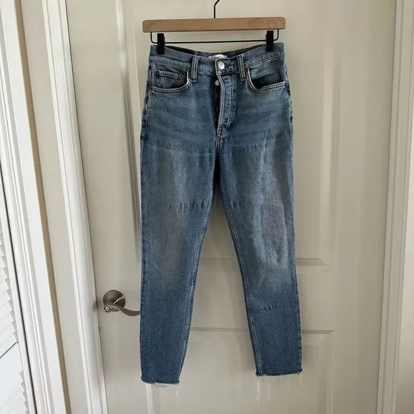 Re/Done Originals High Rise Ankle Crop Jeans