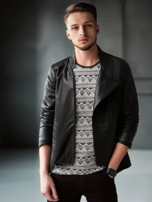 Refined Gentleman Leather Jacket