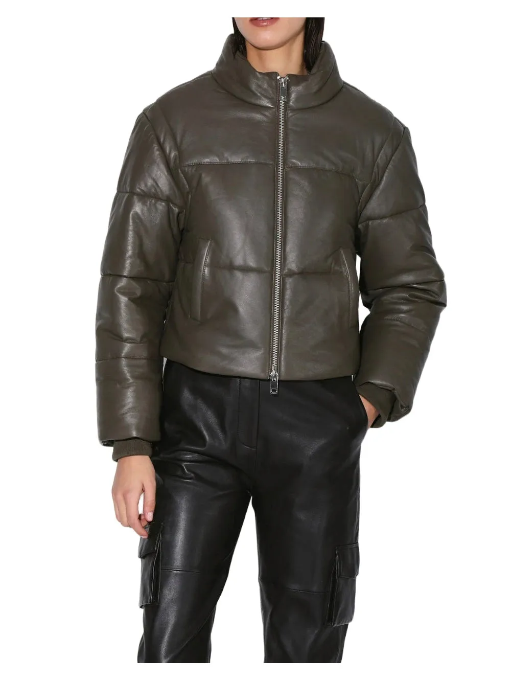 Refined Satin Luxe Leather Jacket