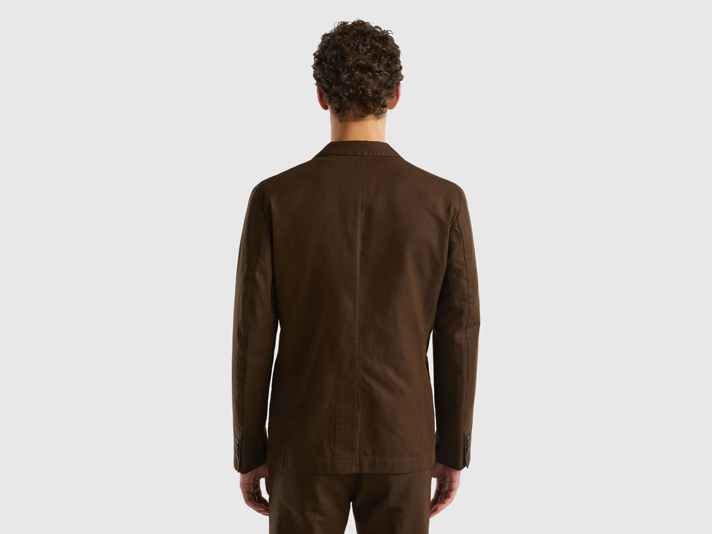 Regular Fit Notched Lapel Collar Solid Blazer