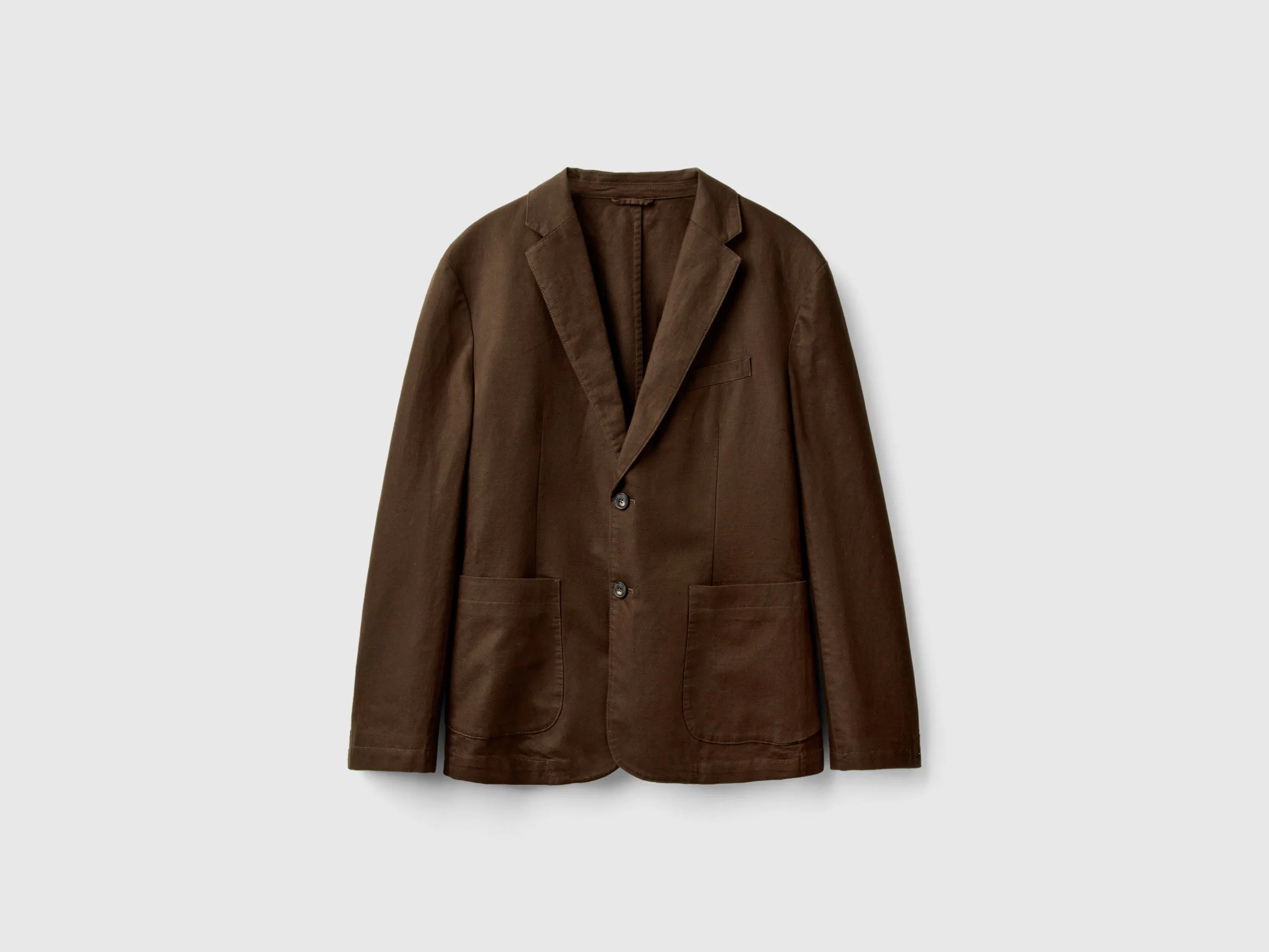 Regular Fit Notched Lapel Collar Solid Blazer