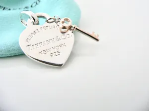 Return to Tiffany & Co Heart Key Charm Clasp Silver Rubedo Clasp Gift Pouch Love