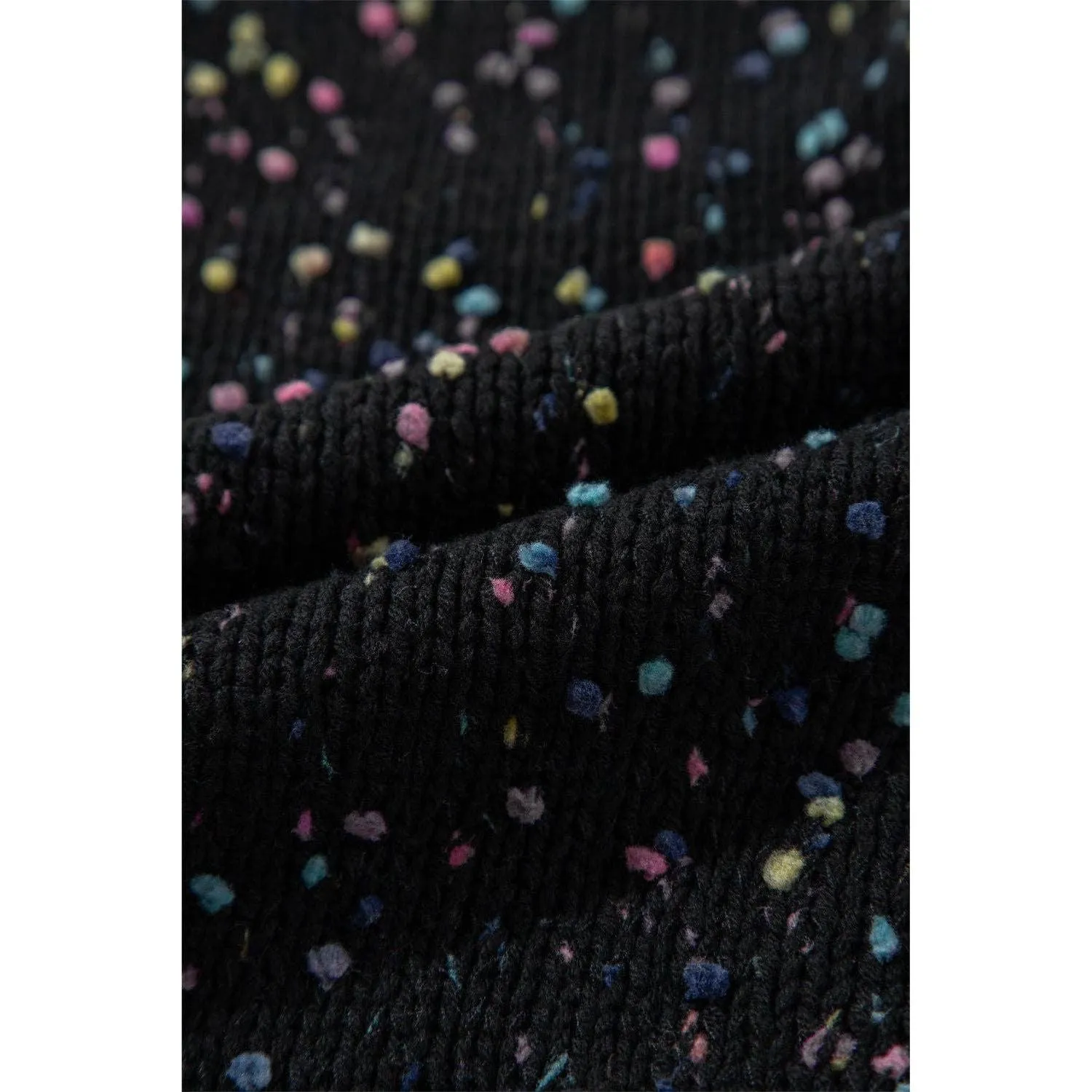 Rhinestone Decor Multicolor Confetti Sweater Cardigan