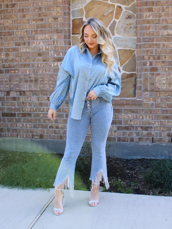 Rhinestones Over Cowboys Jeans, Rhinestone Fringe