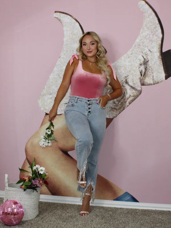Rhinestones Over Cowboys Jeans, Rhinestone Fringe