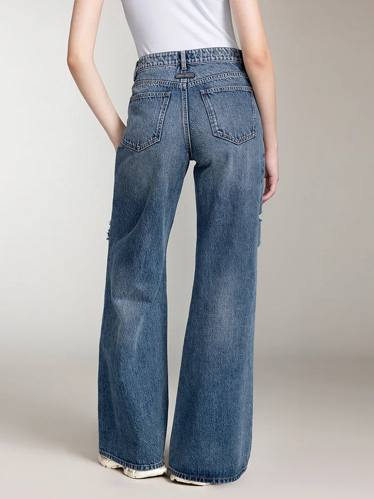 Ripped Straight Fit Jeans