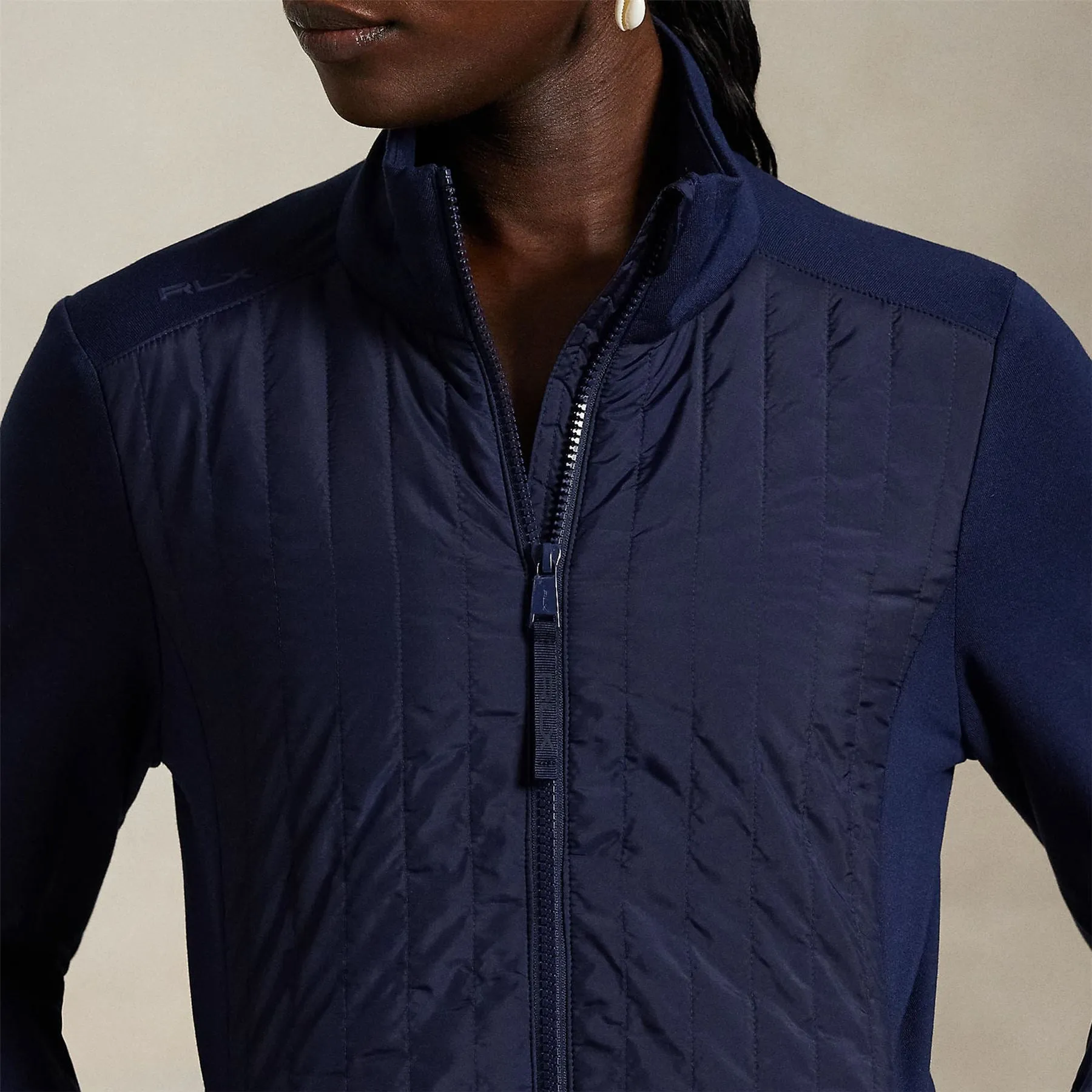 RLX Full Zip Perforated Wool Jacket Refined Navy