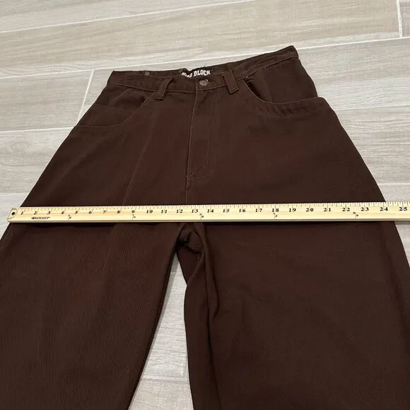 Road Block Vintage High Rise Cropped Capri Barrel Leg Jeans in Brown Size 30