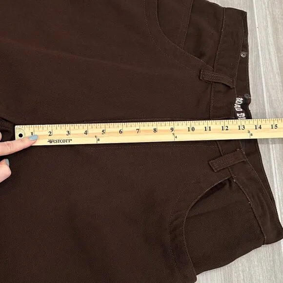Road Block Vintage High Rise Cropped Capri Barrel Leg Jeans in Brown Size 30