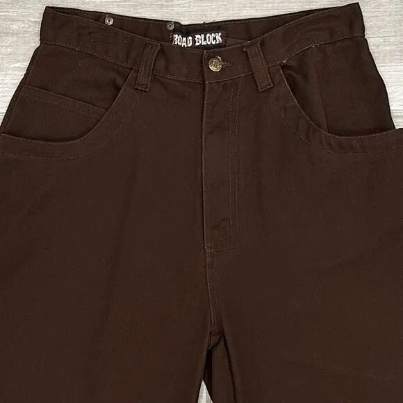Road Block Vintage High Rise Cropped Capri Barrel Leg Jeans in Brown Size 30