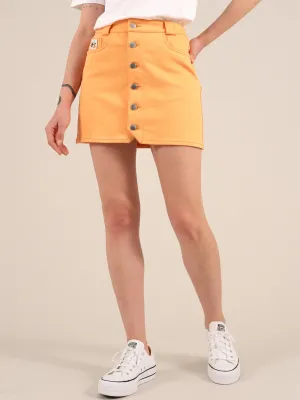 Rogue Mini Skirt, Organic Cotton, in Peach Orange