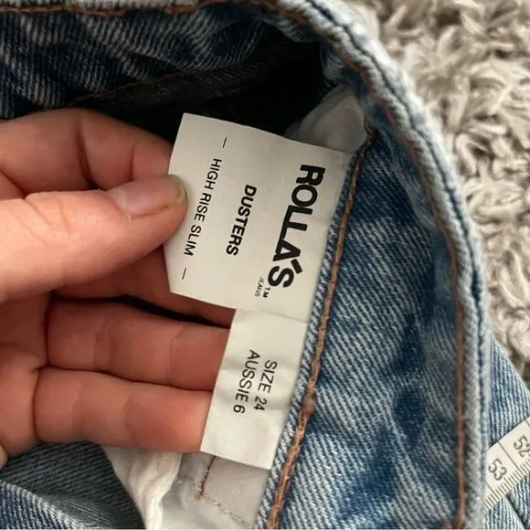 Rollas Dusters high rise slim jeans size 24