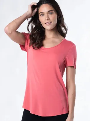 Round Neck Tee - Coral