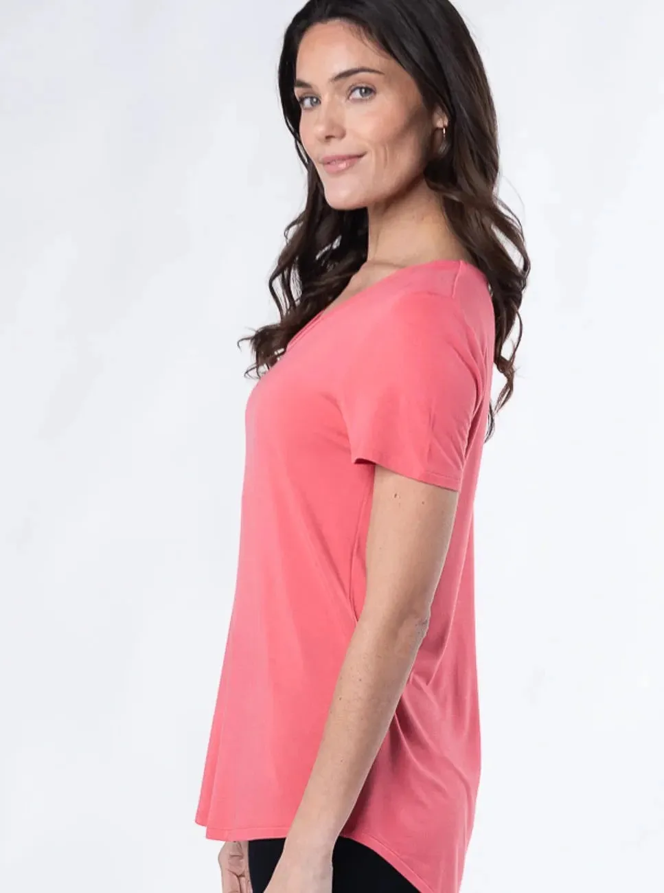 Round Neck Tee - Coral
