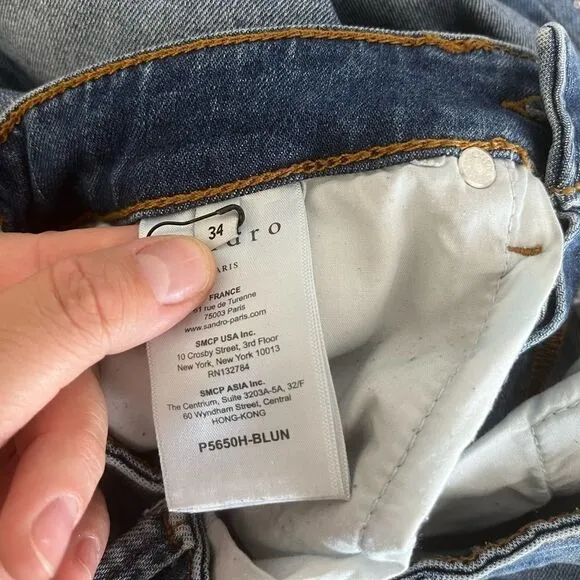 Sandro Markus Raw Hem Slim Jeans