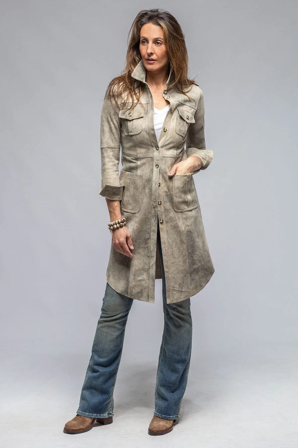 Savannah Long Leather Shirt/Dress in Dress