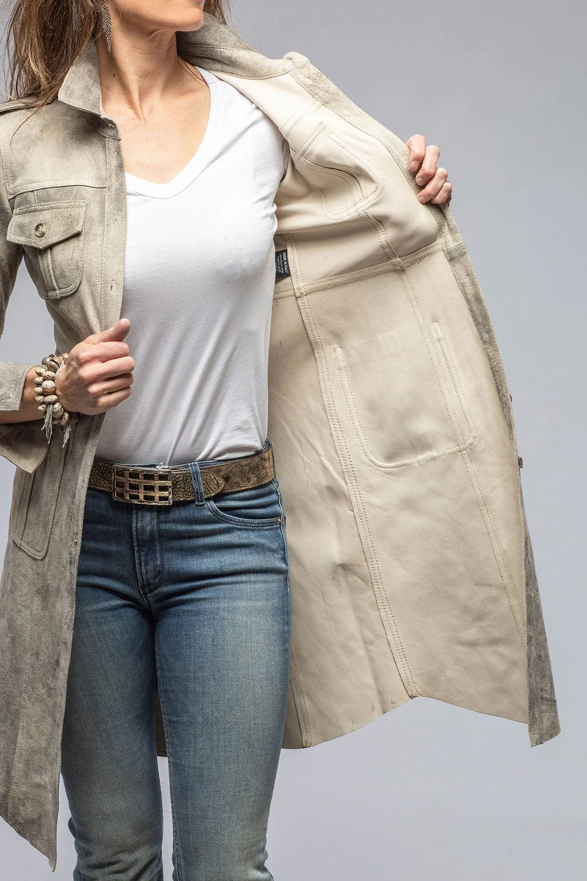 Savannah Long Leather Shirt/Dress in Dress