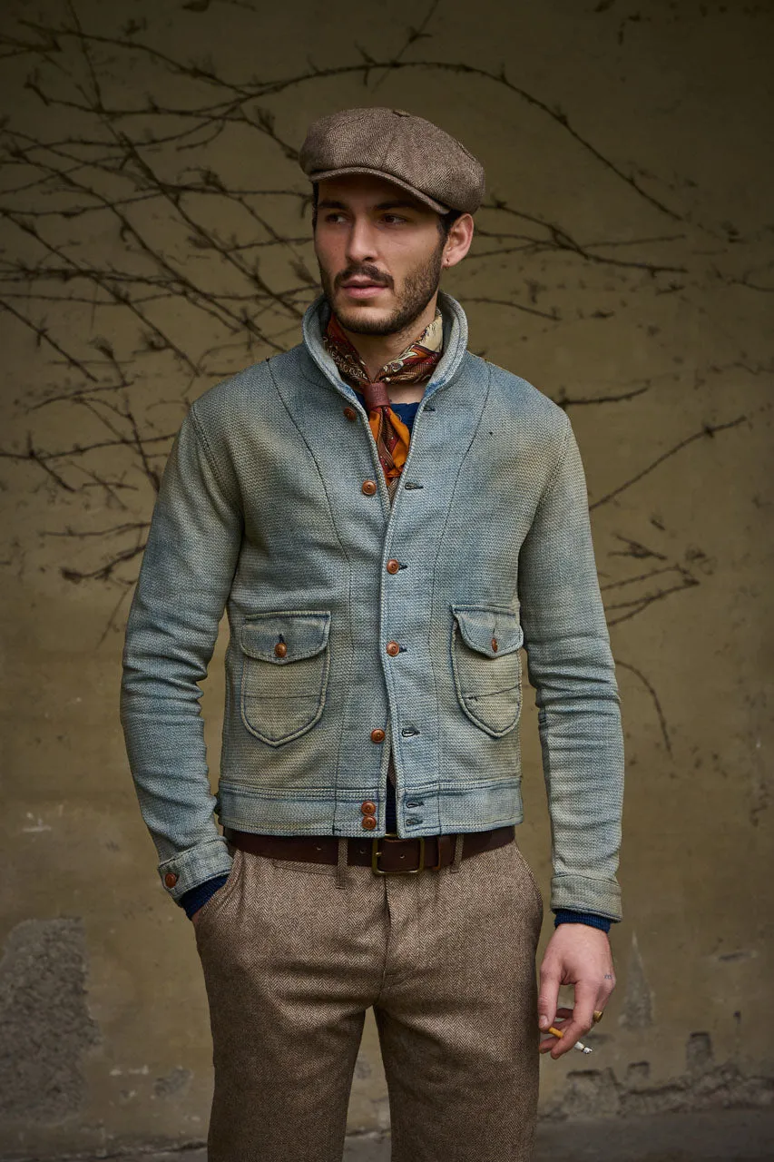 Scarti Lab Dobby Jacket 707-SU928 Indigo Dirt Wash