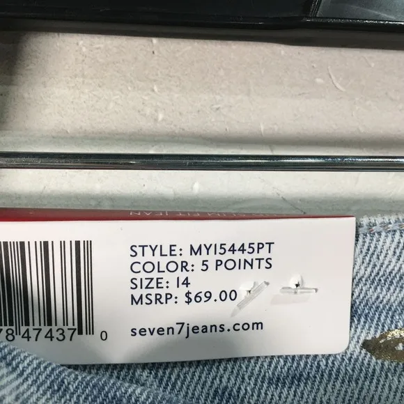 Seven7 Jeans Tummy Less High Rise Skinny Jean, Women's Size 14 - Blue