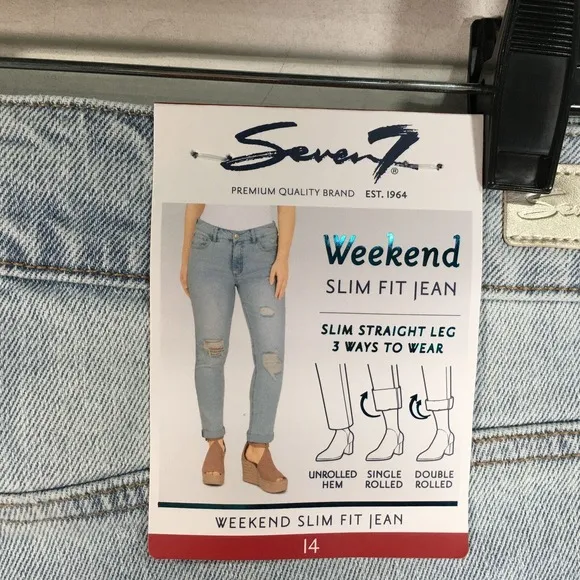 Seven7 Jeans Tummy Less High Rise Skinny Jean, Women's Size 14 - Blue
