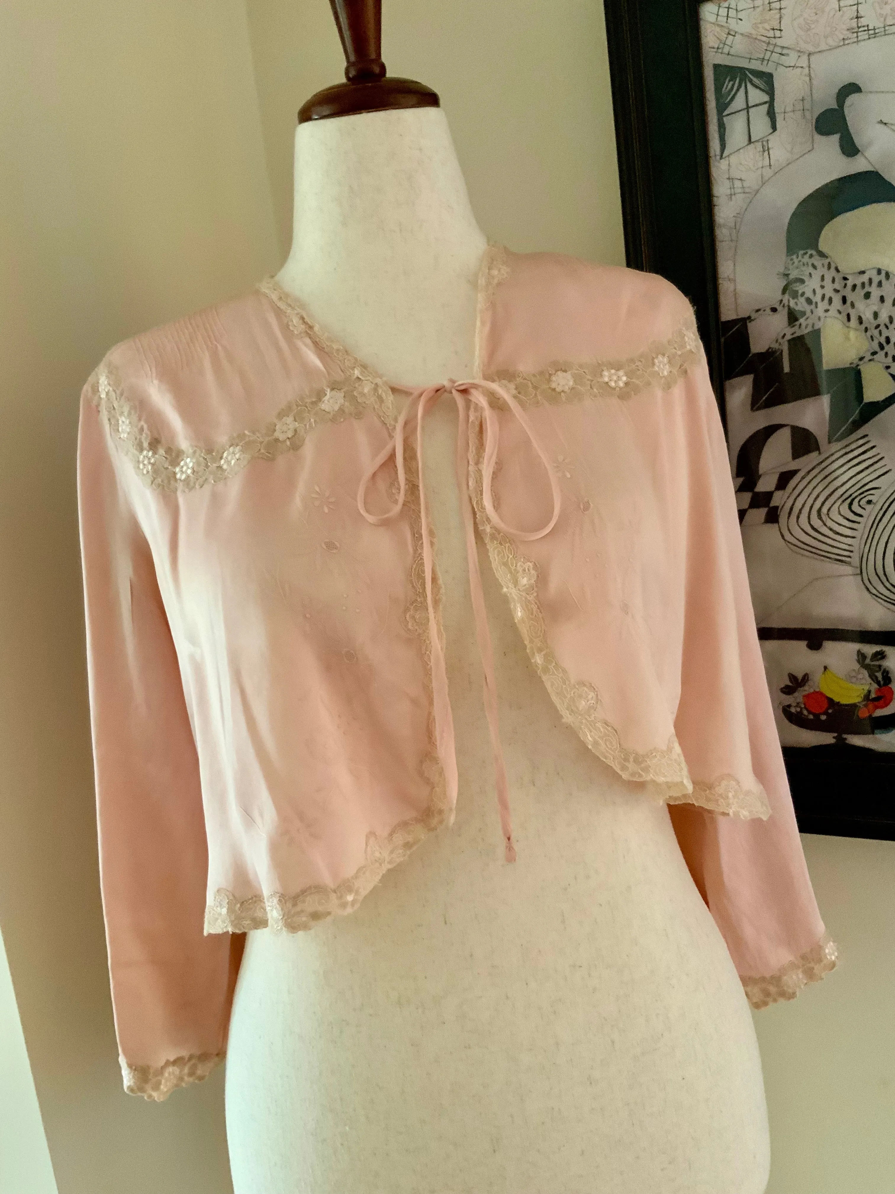 Silk Bed Jacket - 50s - 50AC