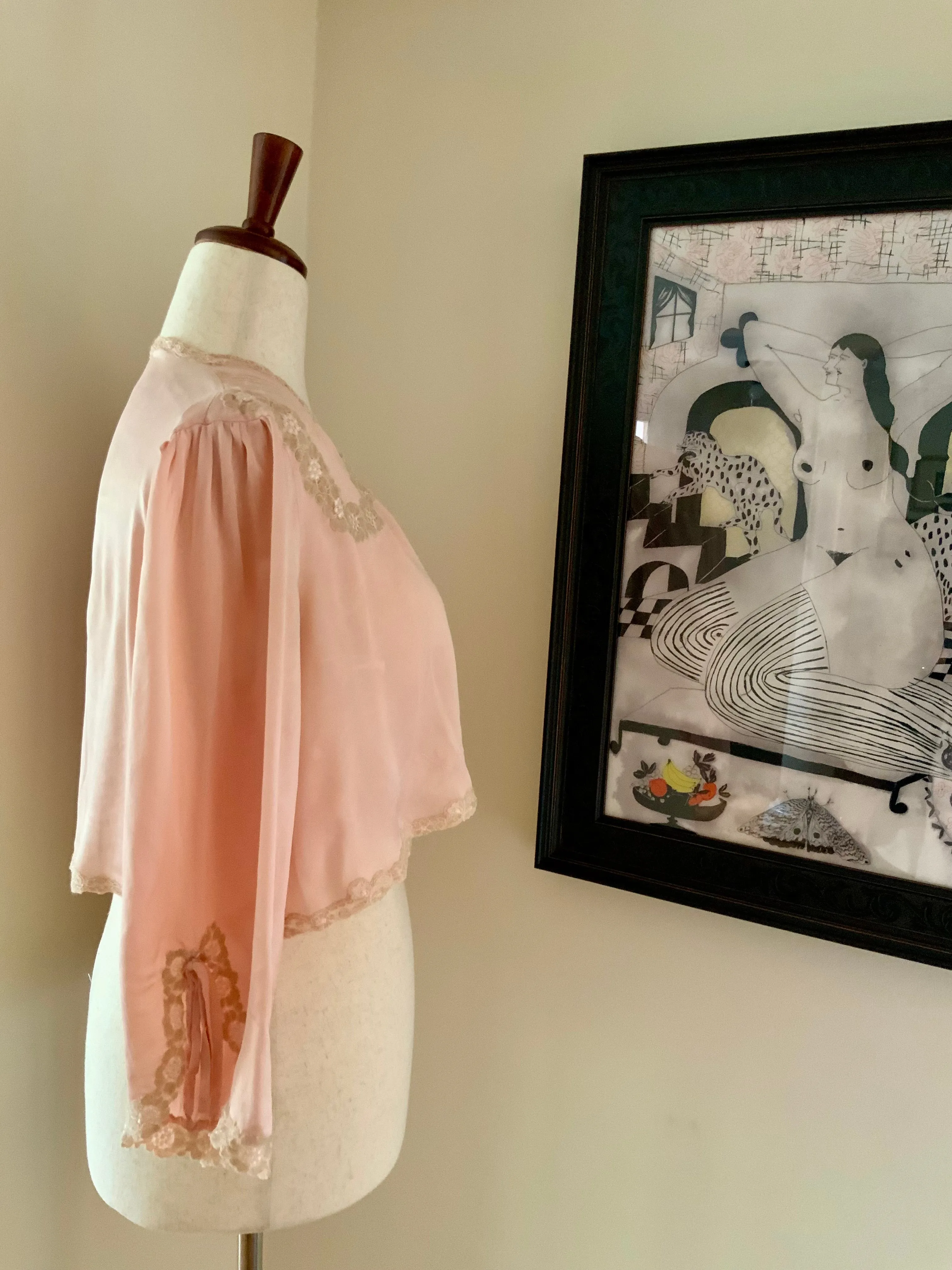 Silk Bed Jacket - 50s - 50AC
