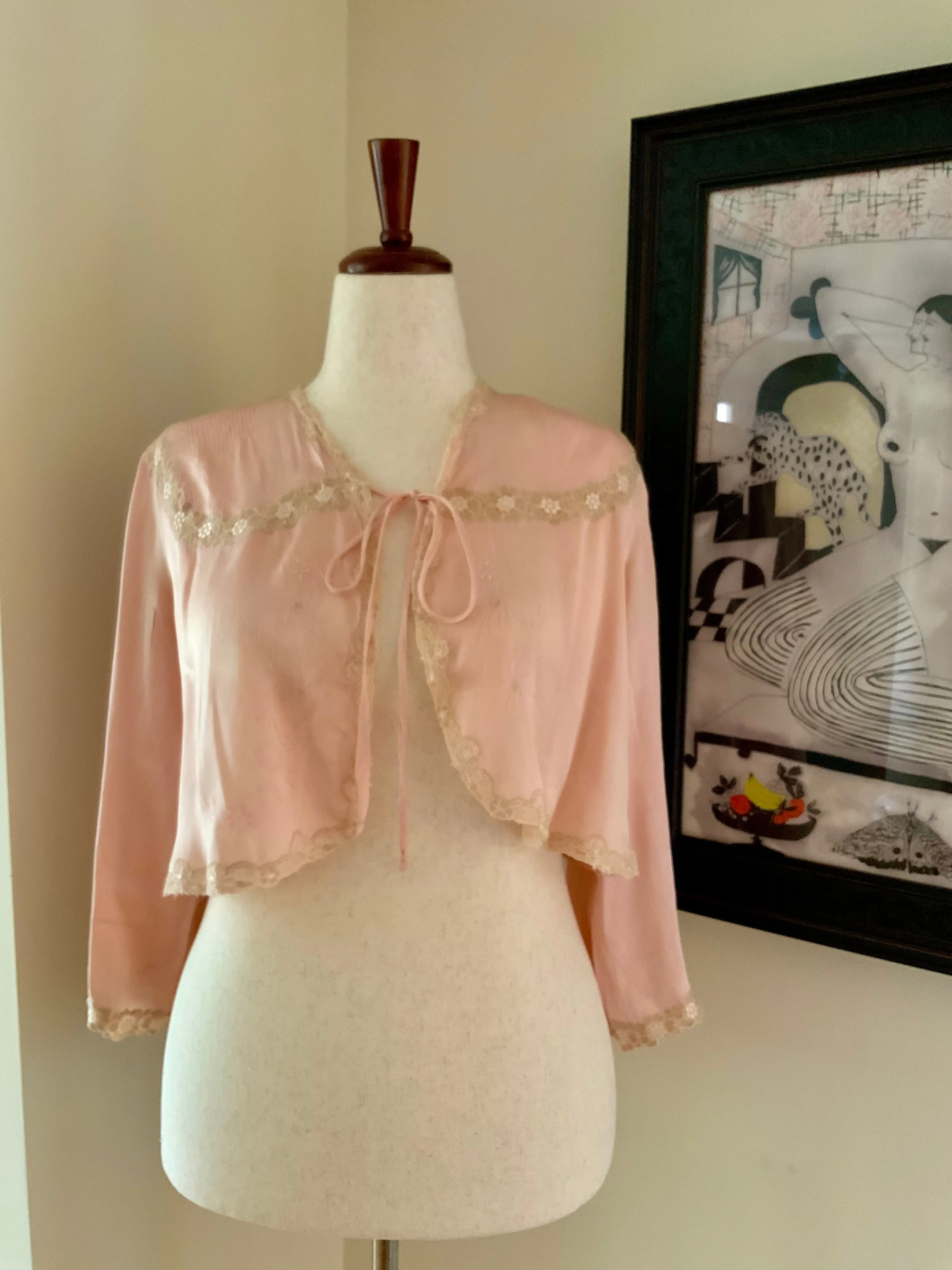 Silk Bed Jacket - 50s - 50AC