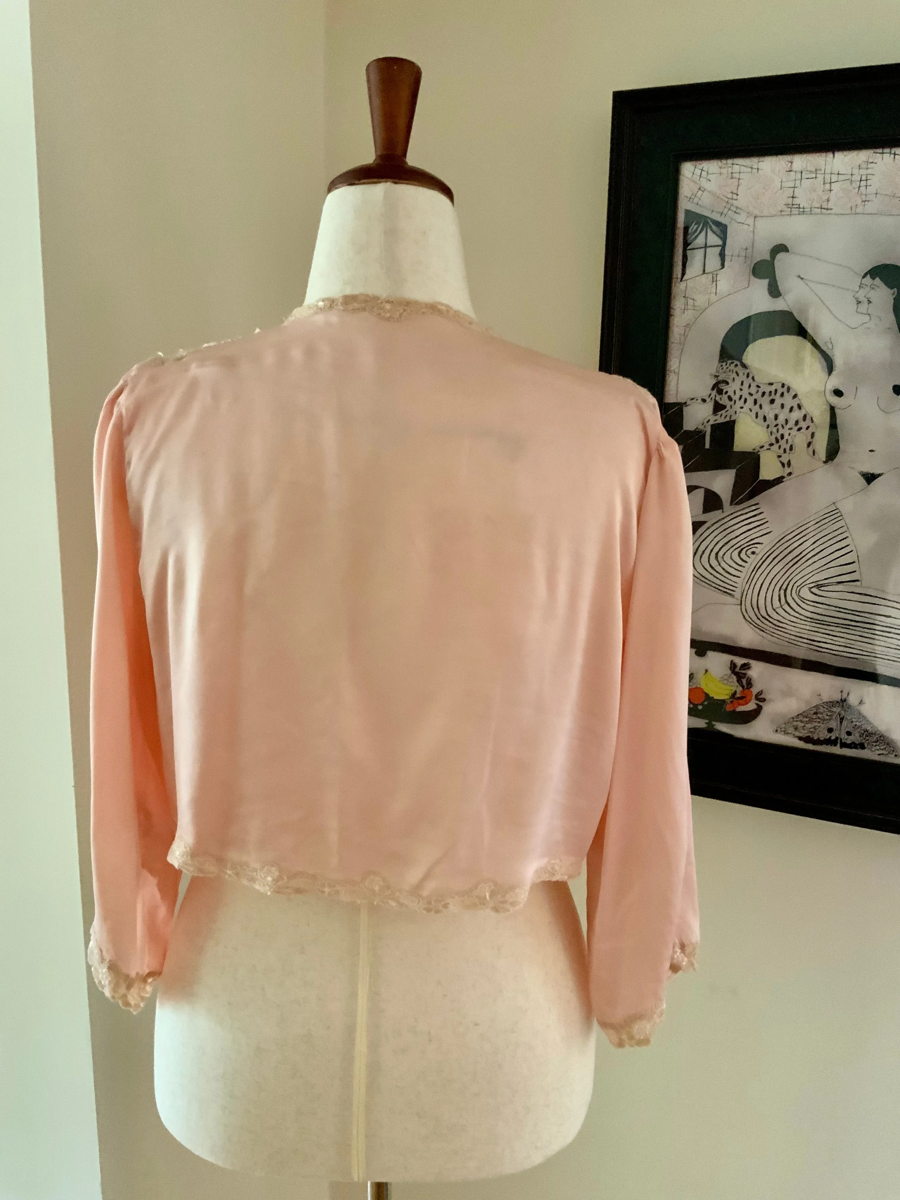 Silk Bed Jacket - 50s - 50AC