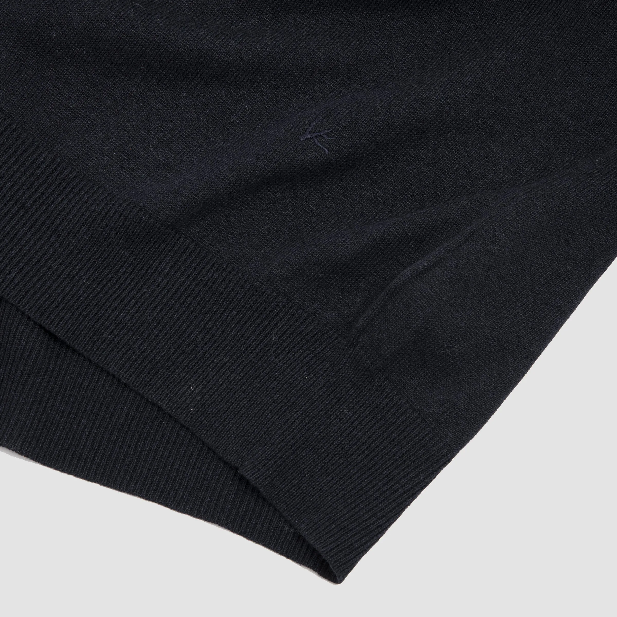 Silk Linen Knit Short Sleeve Polo Navy