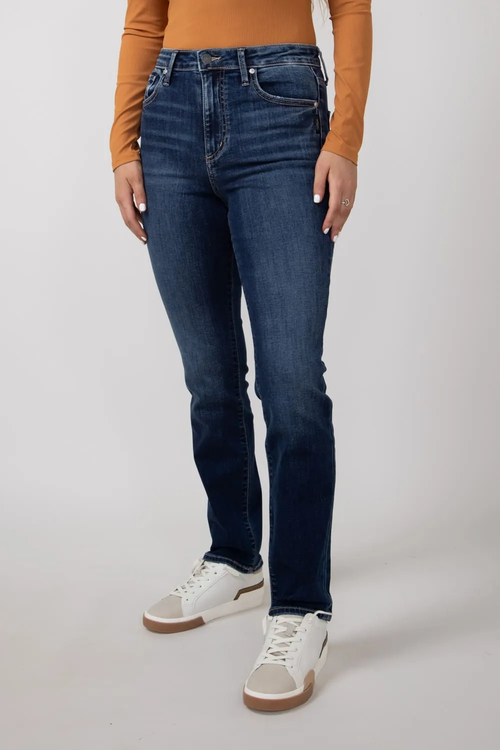 Silver Jeans High Rise Isbister Straight Jeans for Women | L74321SIA341